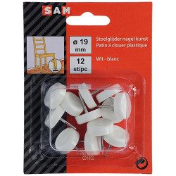 Patin PVC à clouer blanc Ø 19mm – Lot de 12 pièces | SAM Patin PVC à clouer blanc Ø 19mm – Lot de 12 pièces | SAM