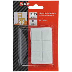 Patin feutre adhésif blanc 19x19mm – Protège vos sols | SAM