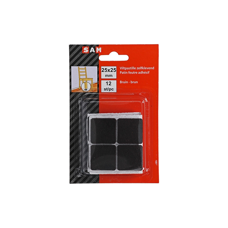 Patin feutre adhésif blanc 19x19mm – Protège vos sols | SAM