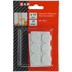 Patin feutre adhésif blanc 19mm – Protège vos sols | SAM
