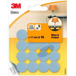 Patin glisseur adhésif 17mm 16 pièces – Protection meubles | 3M