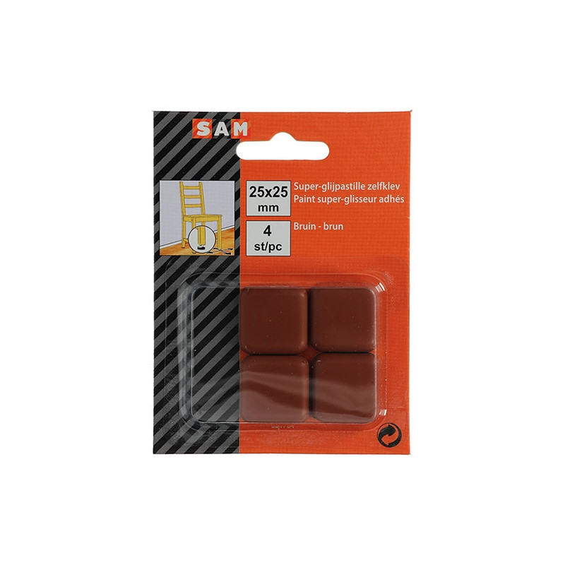 Patin glisseur PVC adhésif 25x25mm – Protège vos sols | SAM Patin glisseur PVC adhésif 25x25mm – Protège vos sols | SAM