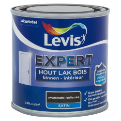 Laque Expert pour bois intérieur Truffe Noire satinée 0,25 L LEVIS