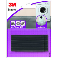 Patin Insonorisation Adhésif Noir 35x70mm – Réduit Vibrations | 3M