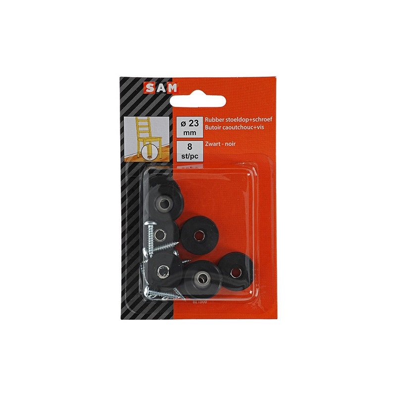 Patin glisseur à visser noir Ø 23 mm – Lot de 8 pièces | SAM Patin glisseur à visser noir Ø 23 mm – Lot de 8 pièces | SAM