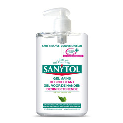 Gel désinfectant main thé vert 0,25 L SANYTOL