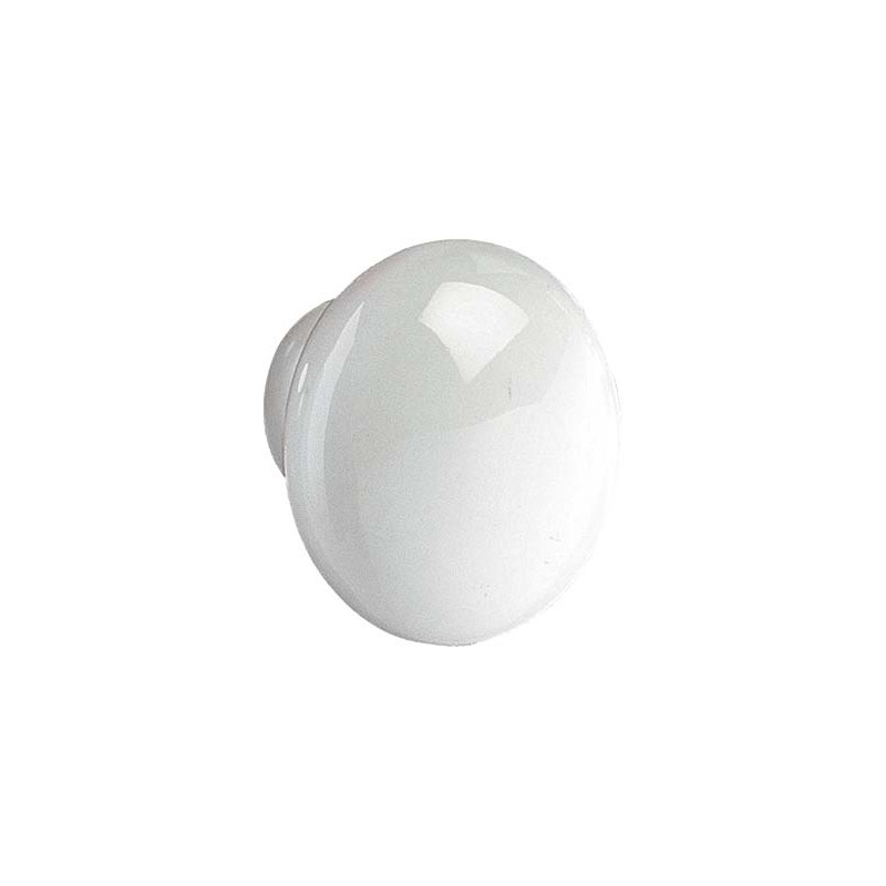 Bouton en porcelaine blanche Ø 30 mm