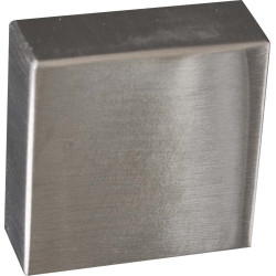Bouton carré en inox 25 x 25 mm