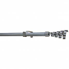 Kit tringlerie en métal Ø 19 - 16 mm extensible avec embout Rythm nickel brossé 1,2 à 2,1 m MOBOIS