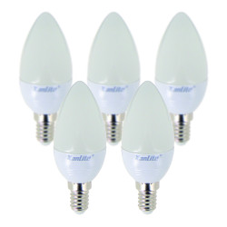Ampoule flamme LED E14 blanc chaud 470 lm 6 W 5 pièces XANLITE