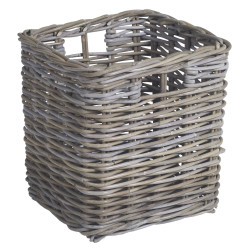 Panier à bûches rotin carré – Rangement pratique | PRACTO HOME