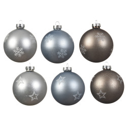 Boule de Noël mate 8 cm – Effet craquelé | DECORIS

