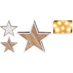 Étoile Bois LED à Poser – Ambiance Magique Noël

