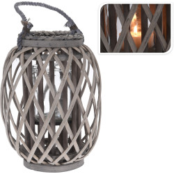 Lanterne en osier 30x23 cm – Ambiance chaleureuse

