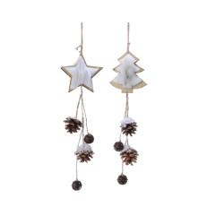 Suspension Pommes de Pin 38cm – Déco Festive | DECORIS