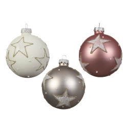Boule de Noël Verre Étoilée Ø 8 cm – Déco Festive | DECORIS

