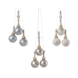 Grappe de boules de Noël en verre avec perles – Décoration festive

