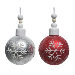 Boule de Noël Verre Flocon Ø 8 cm – Déco Festive | DECORIS