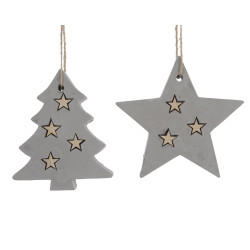 Suspension de Noël Béton DECORIS – Déco Hivernale