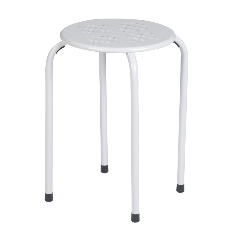 Tabouret métal blanc