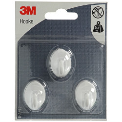 Crochet ovale adhésif 3M – Petit et blanc | 3M

