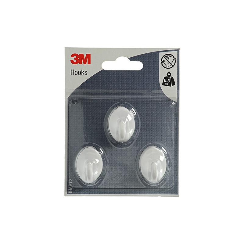 Crochet ovale adhésif 3M – Petit et blanc | 3M

