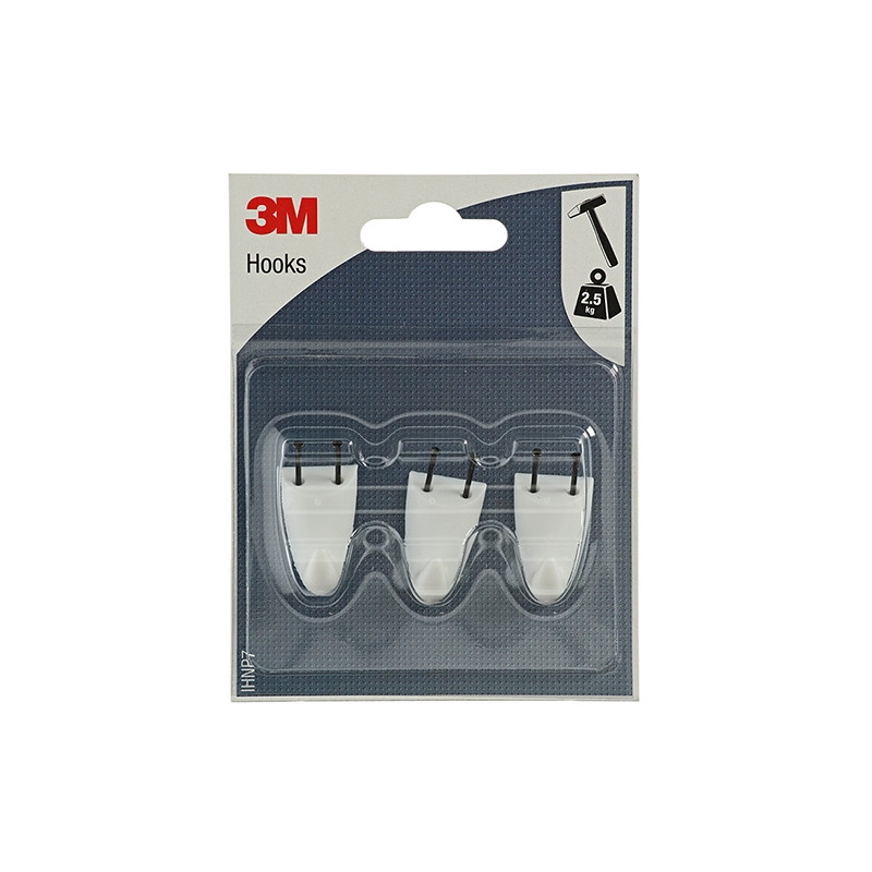 Crochet à clouer plâtre small blanc 3M – Fixation facile
 Crochet à clouer plâtre small blanc 3M – Fixation facile