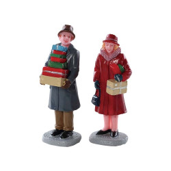 Figurine LEMAX envoyer cadeaux – Lot de 2 pièces