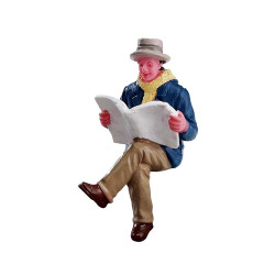 Figurine homme lisant journal LEMAX – Décoration Noël

