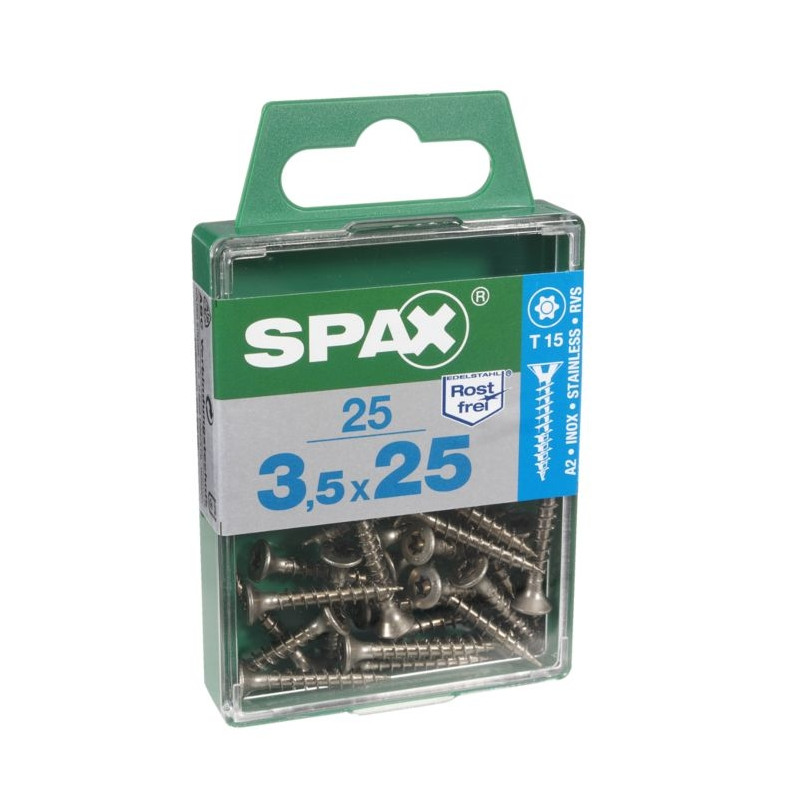 Vis TF Torx en inox Ø 3,5 x 25 mm 25 pièces SPAX