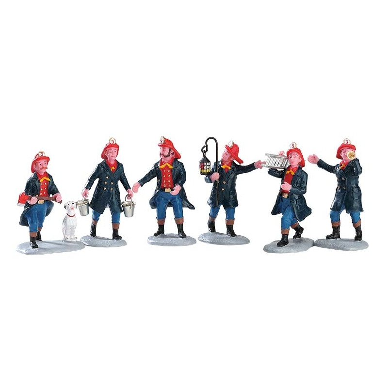 Figurine Pompier 6 pièces LEMAX – Décoration Village | LEMAX