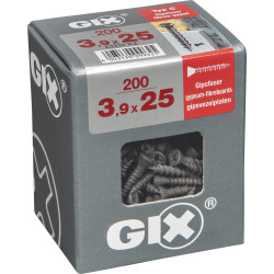 Vis fibro-plâtre 3,9x25mm – Fixation Robuste | GIX
