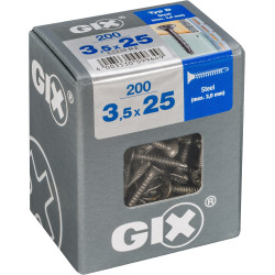 Vis pour profilé 3,5 x 25 mm – lot de 200 pièces | GIX