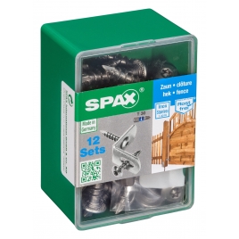 Kit d'assemblage pour clôtures 12 pièces SPAX