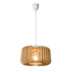 Suspension Etta Bois Naturel Ø 29cm – Éclairage Chic | LUCIDE