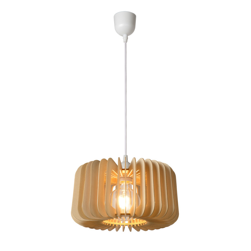 Suspension Etta bois naturel Ø 29 cm E27 40 W LUCIDE