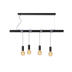 Suspension Jaime noire E27 4 x 60 W LUCIDE