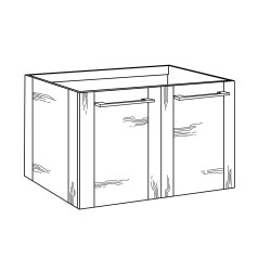 Meuble sous-plan Asteria 2 portes taupe 80cm ALLIBERT