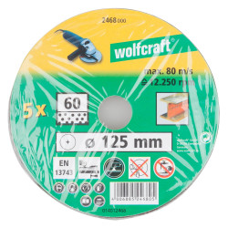 Disque abrasif en fibre 5 pièces WOLFCRAFT Disque abrasif en fibre 5 pièces WOLFCRAFT