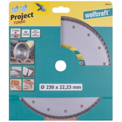 Disque à tronçonner Project Turbo en diamant WOLFCRAFT Disque à tronçonner Project Turbo en diamant WOLFCRAFT