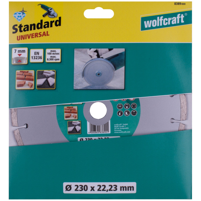 Disque à tronçonner segmenté en diamant WOLFCRAFT Disque à tronçonner segmenté en diamant WOLFCRAFT