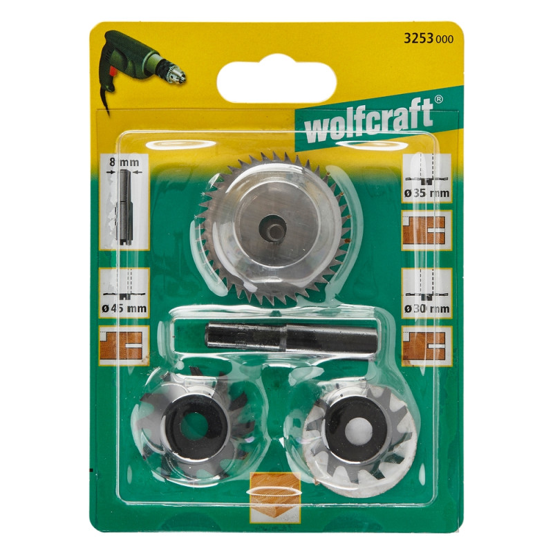 Fraises à fente 4 pièces WOLFCRAFT