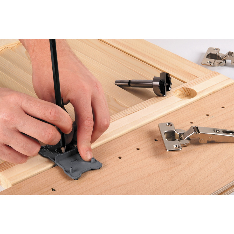 Fraise d'encastrement avec guide de pose 90 mm Ø 35 mm WOLFCRAFT