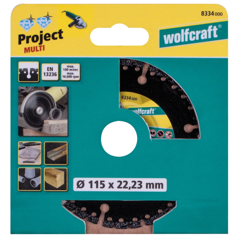 Disque à tronçonner Project Multi en diamant Ø 115 mm WOLFCRAFT Disque à tronçonner Project Multi en diamant Ø 115 mm WOLFCRAFT