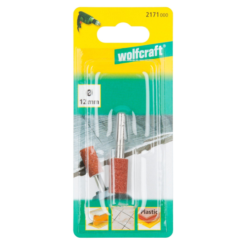 Meule abrasive cylindrique en odyde d'aluminium WOLFCRAFT