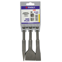 Assortiment de burins SDS+ 3 pièces – Travaux efficaces | TIVOLY