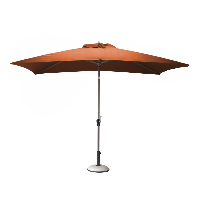 Parasol droit avec manivelle paprika 3 x 2 m