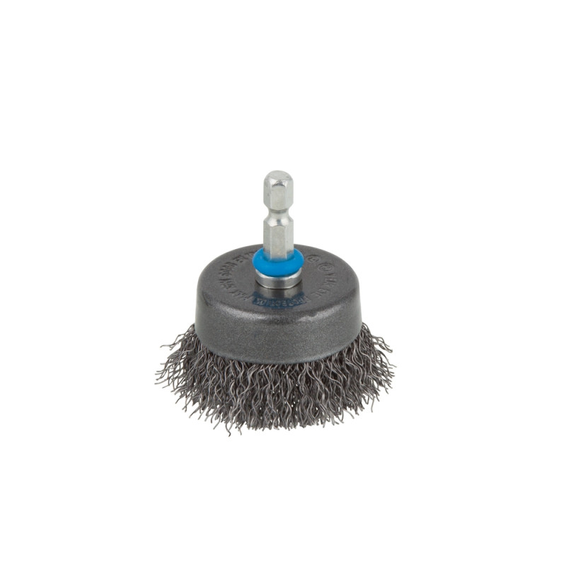 Brosse soucoupe avec fil d'acier ondulé Ø 50 mm WOLFCRAFT