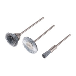 Assortiment de mini-brosses en fil d'acier – Nettoyage précis | WOLFCRAFT