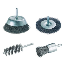 Assortiment de brosses avec fil d'acier 4 pièces WOLFCRAFT